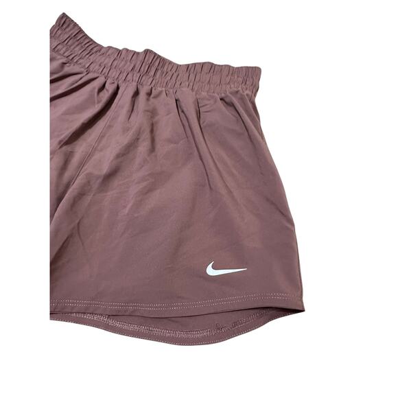 Nike Women's One Dri-FIT Mid-Rise Shorts 3 Smokey Mauve / Reflective Silv S NEW - Picture 3 of 8